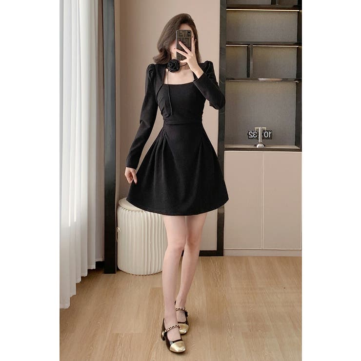 パーティードレス バラ首飾り 付き | JS FASHION | 詳細画像6 