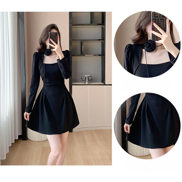 パーティードレス バラ首飾り 付き | JS FASHION | 詳細画像8 