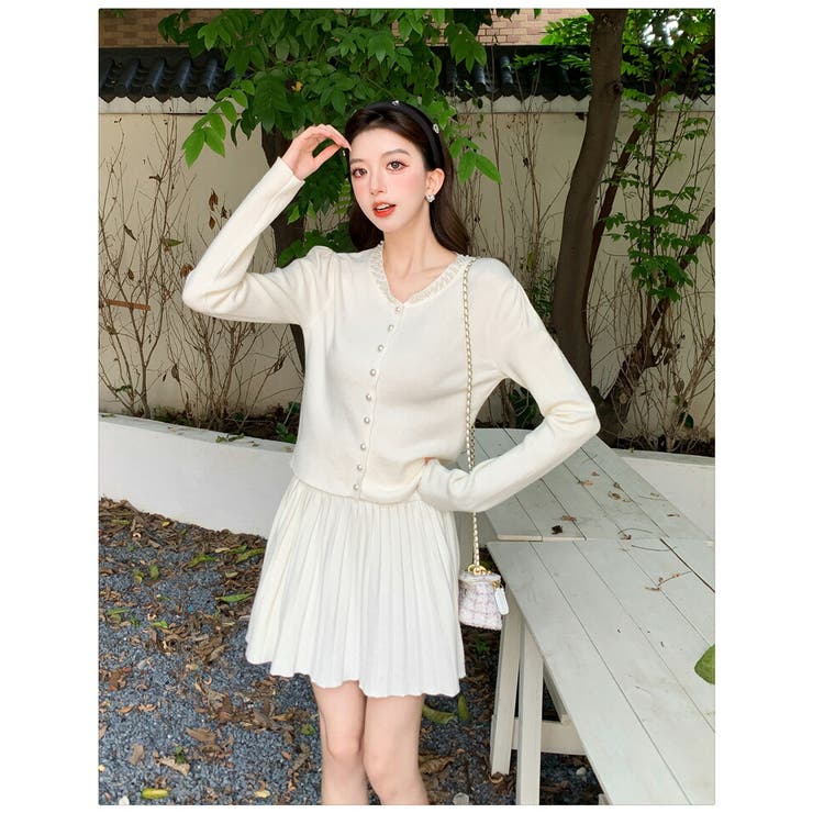 セットアップ 全3色 パール付きカーディガン | JS FASHION | 詳細画像11 