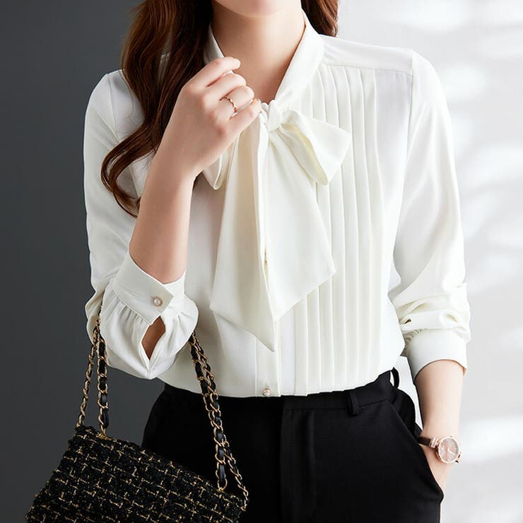 ブラウス 全2色 首元リボン | JS FASHION | 詳細画像1 