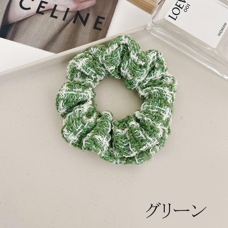 クールな価格でホットなピック シュシュ ツイード 全6色[品番：JSFW0014633]｜JS FASHION ヘアアクセサリー