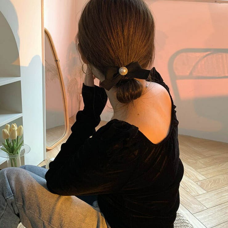 ヘアゴム パール付き りぼん | JS FASHION | 詳細画像4 