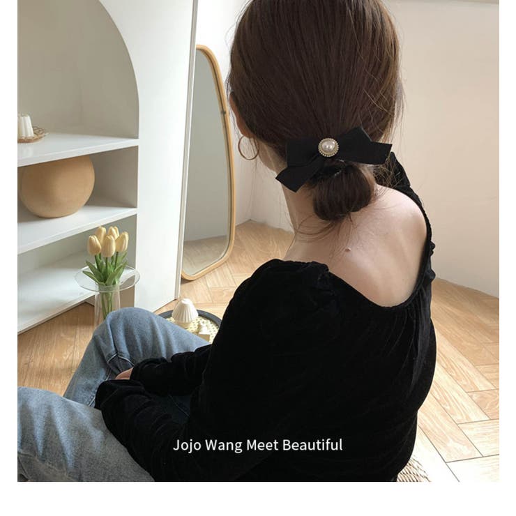 ヘアゴム パール付き りぼん | JS FASHION | 詳細画像6 