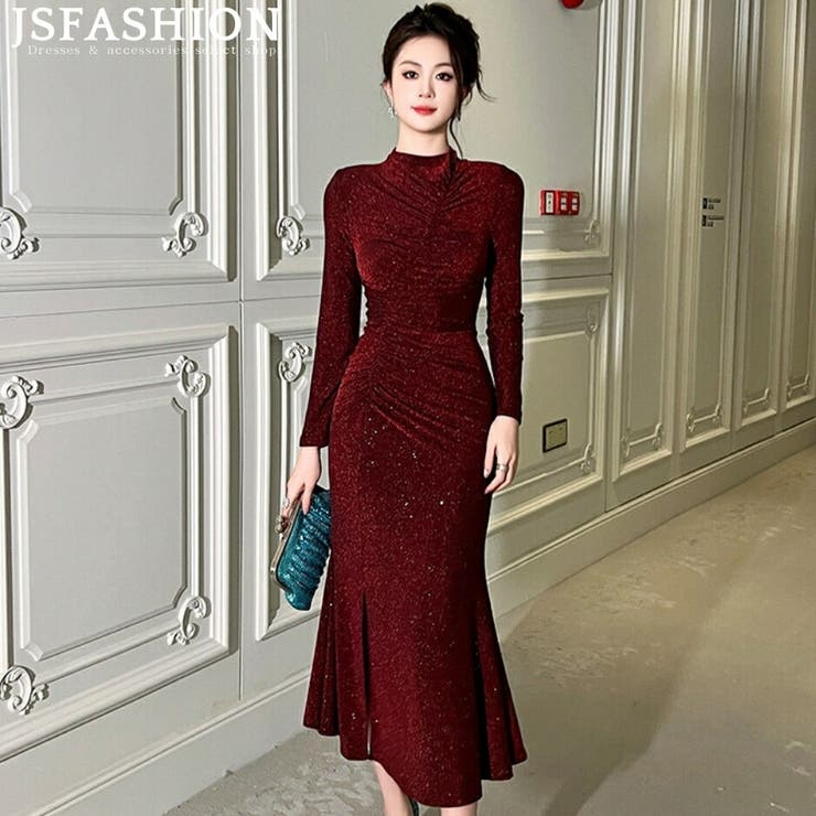 パーティードレス ラメ施し マーメイドライン[品番：JSFW0014626]｜JS