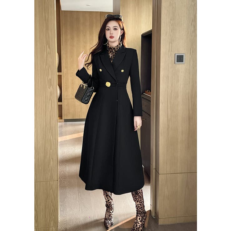 ロングコート ハイウェスト ゴールドボタン[品番：JSFW0014649]｜JS  FASHION（ジェーエスファッション）のレディースファッション通販｜SHOPLIST（ショップリスト）