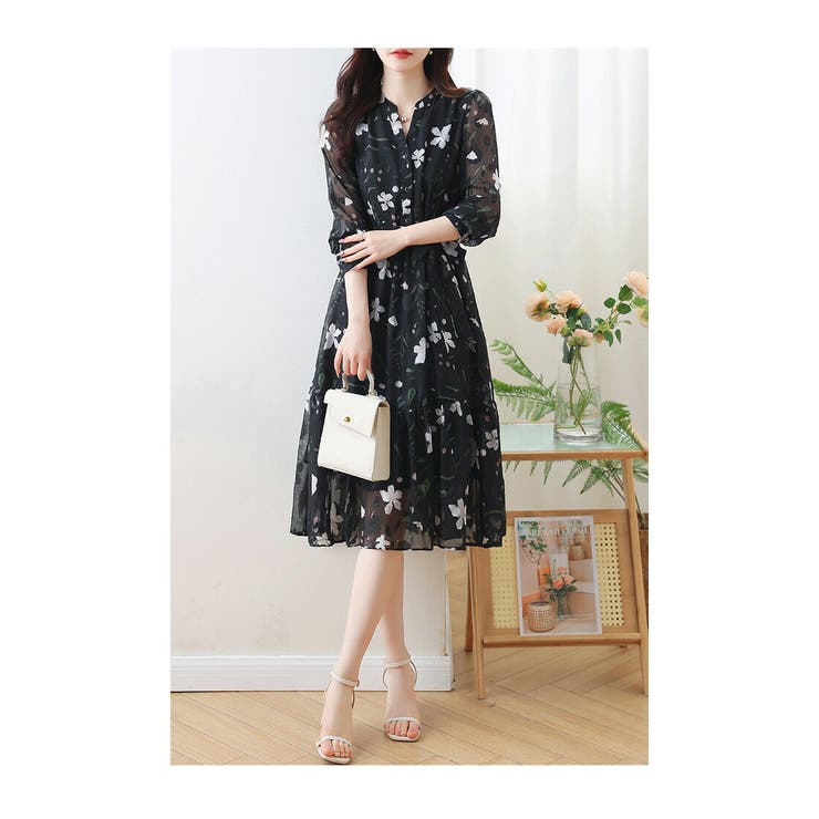 花柄ワンピ 花柄 ワンピース[品番：JSFW0012916]｜JS FASHION