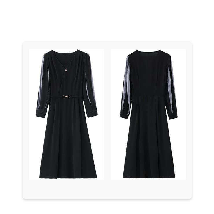 Aラインワンピース 配色 バイカラー[品番：JSFW0012918]｜JS