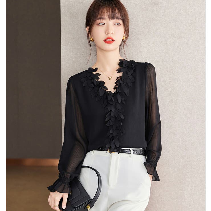 新品【シーニュ】sarahブラウス⭐️黒⭐️0サイズ