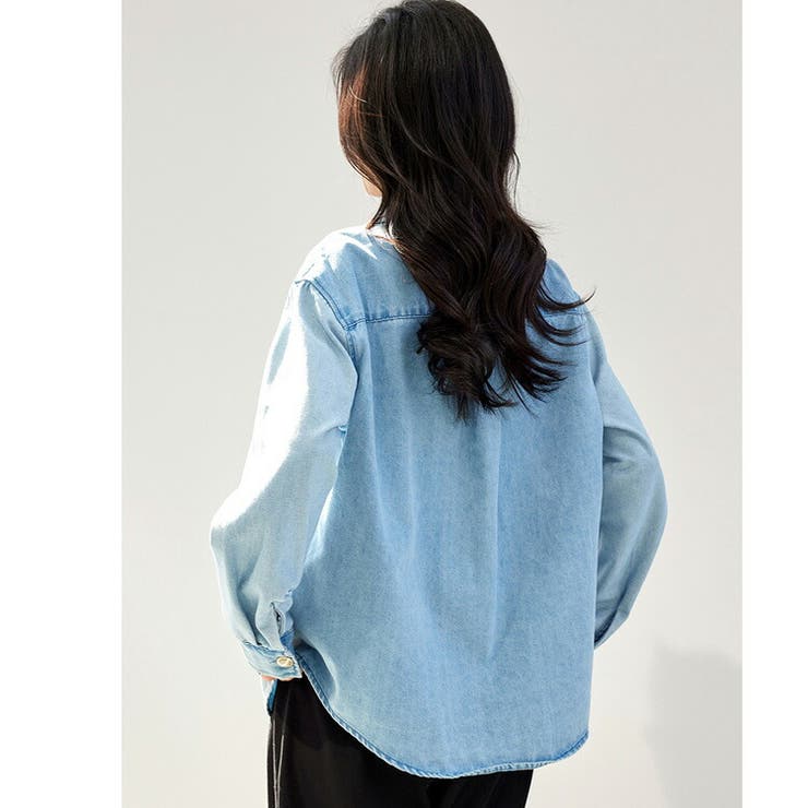 半額SALE★ デニムシャツ トップス ウエスタンシャツ[品番：JSFW0012874 Mサイズ
