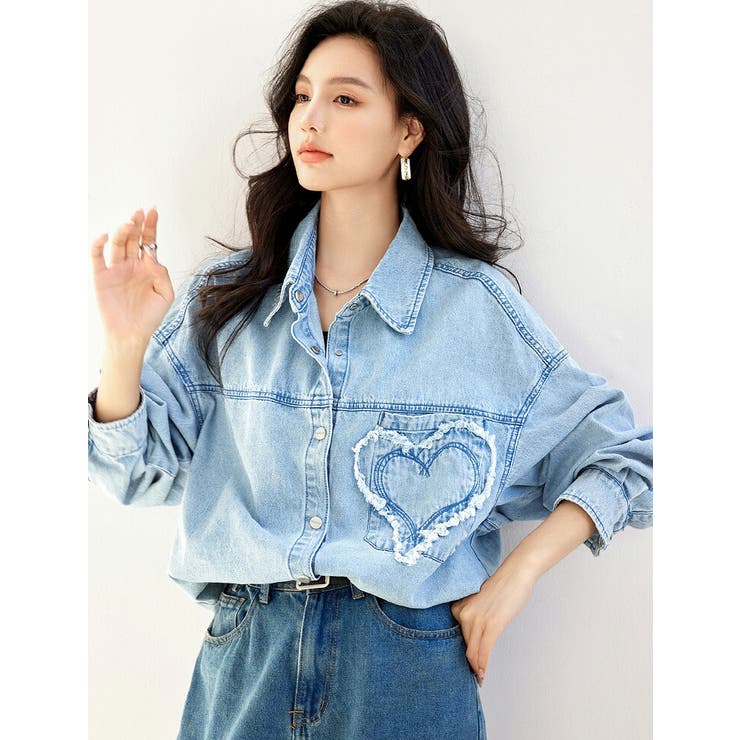 ディーゼ　ユーズド加工　フリルデザイン デニムシャツ(XS) 楽天市場】【バイオシルク】パウダー加工テンセルデニムシャツ