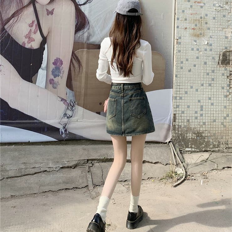 ミニスカJS デニムスカート ミニスカート 台形スカート[品番：JSFW0012886]｜JS  FASHION（ジェーエスファッション）のレディースファッション通販｜SHOPLIST（ショップリスト）