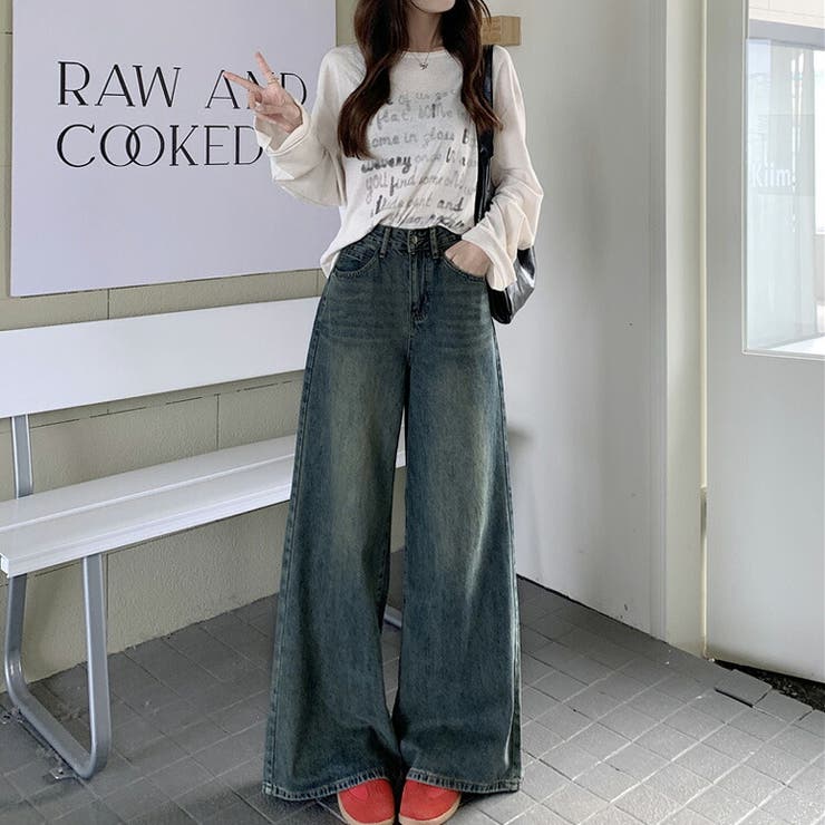 デニムパンツ ワイド デニム[品番：JSFW0012891]｜JS FASHION