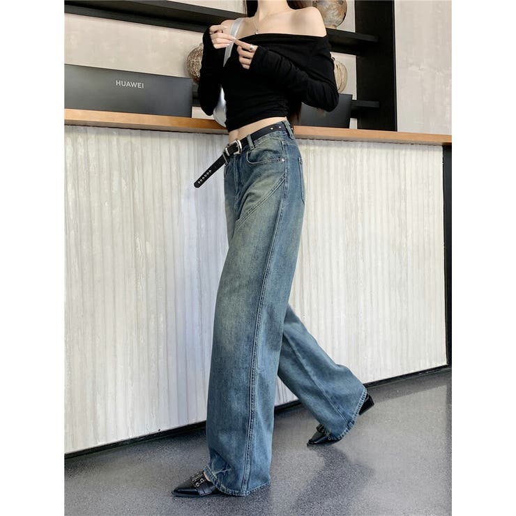 デニムパンツ ワイド デニム[品番：JSFW0012898]｜JS FASHION