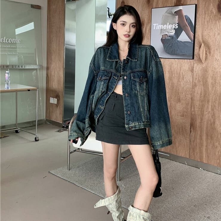 大きいサイズ　アンタイトル　44サイズ　Gジャン　デニム　アウター 大きいサイズ アンタイトル 44サイズ Gジャン デニム アウター