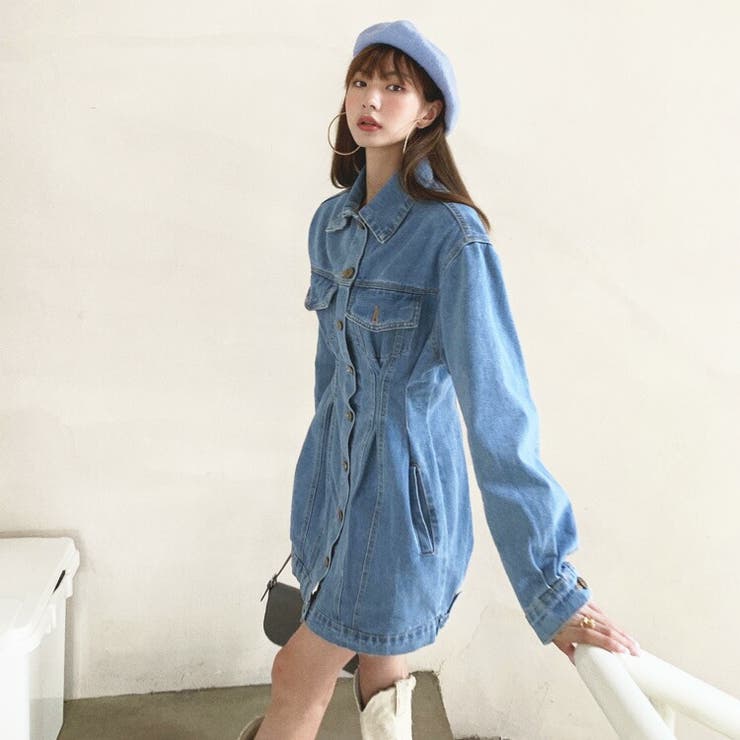 世界有名な デニムワンピース ミニワンピ[品番：JSFW0012969]｜JS Aライン ワンピース