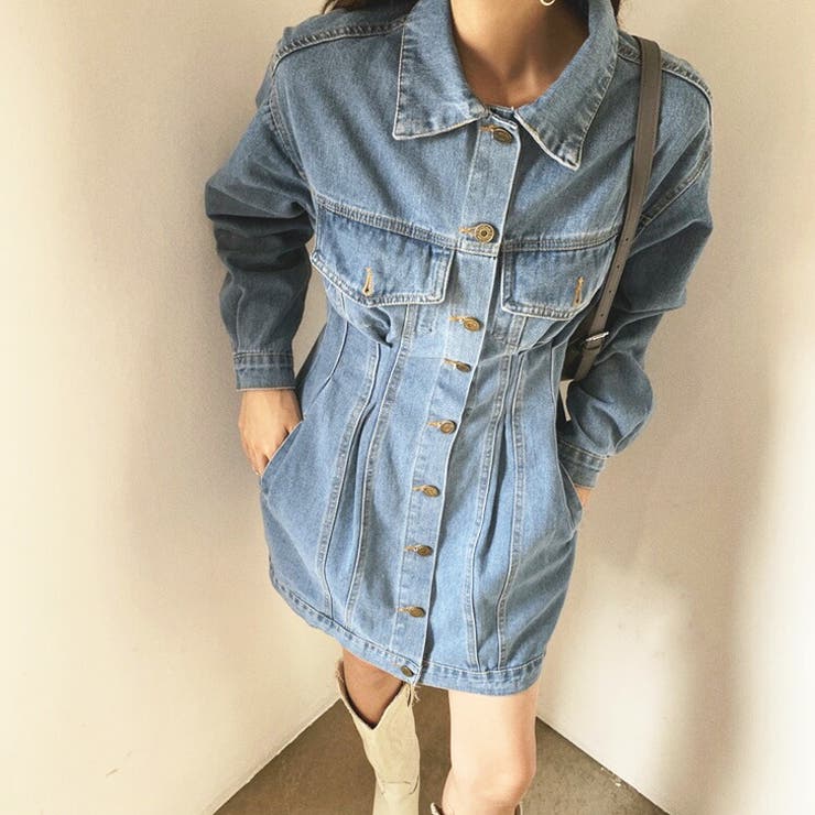 新しいレトロな気質の女神範網の縫い合わせのデニムのワンピース