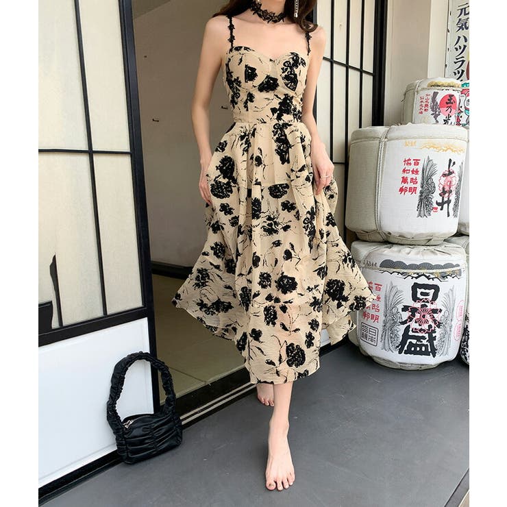 花柄ワンピ ロングワンピ フレア | JS FASHION | 詳細画像4 