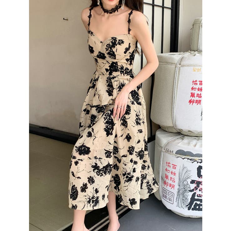 花柄ワンピ ロングワンピ フレア | JS FASHION | 詳細画像5 