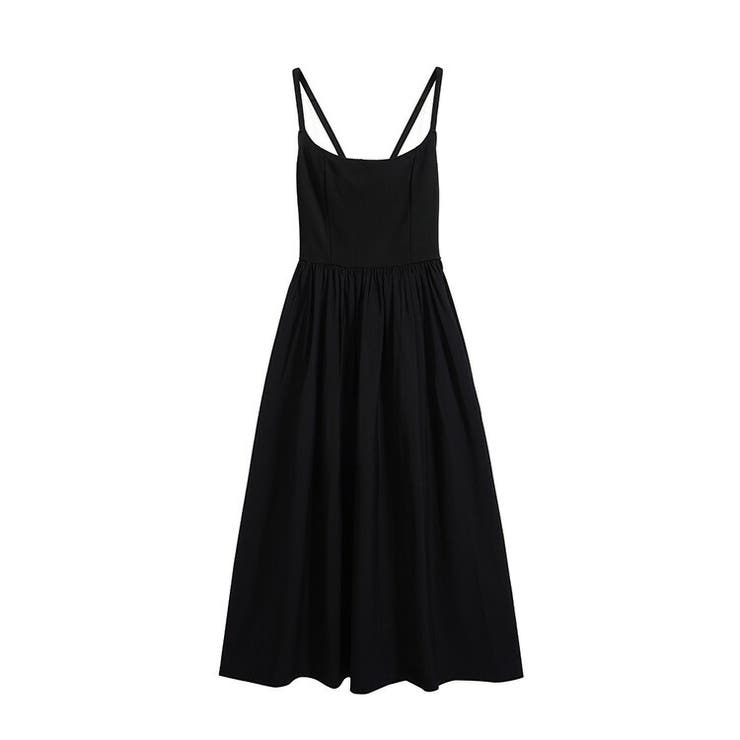 CARVEN ワンピース　バックリボン　黒 ロングワンピース 黒 バックリボン[品番：JSFW0013044]｜JS