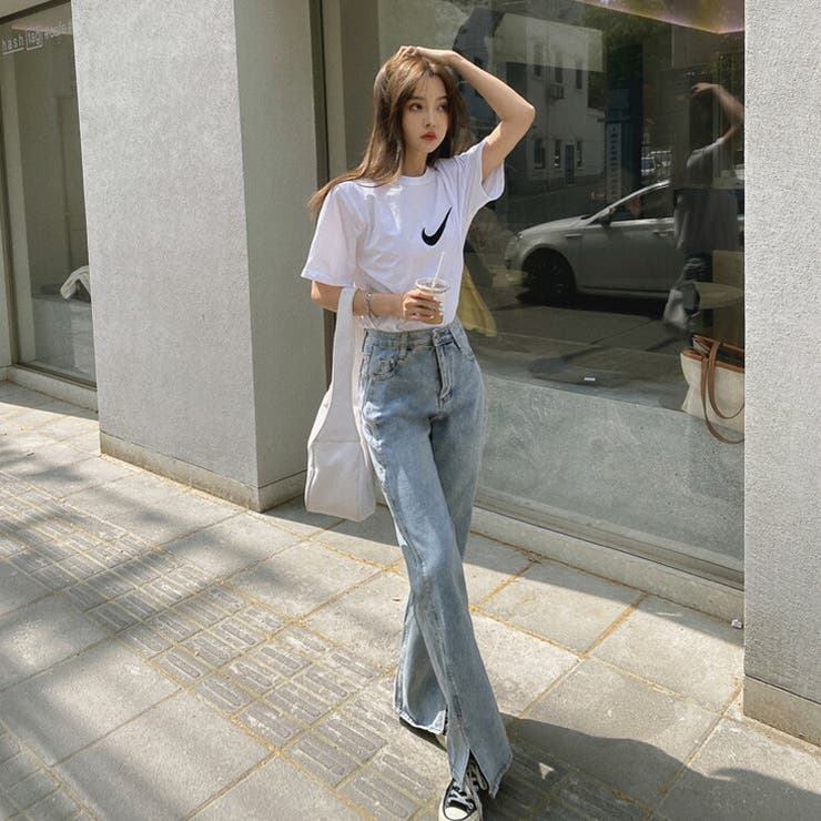 デニムパンツ ストレート 裾スリット | JS FASHION | 詳細画像2 