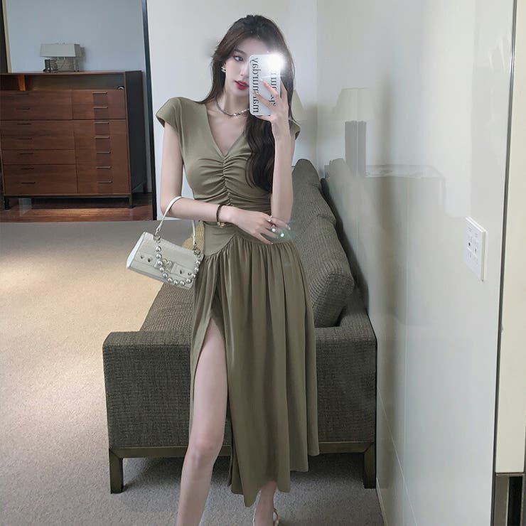 SELF-PORTRAIT★ドレープ スリット ワンピース★関税込み jkd1400098_10.jpg