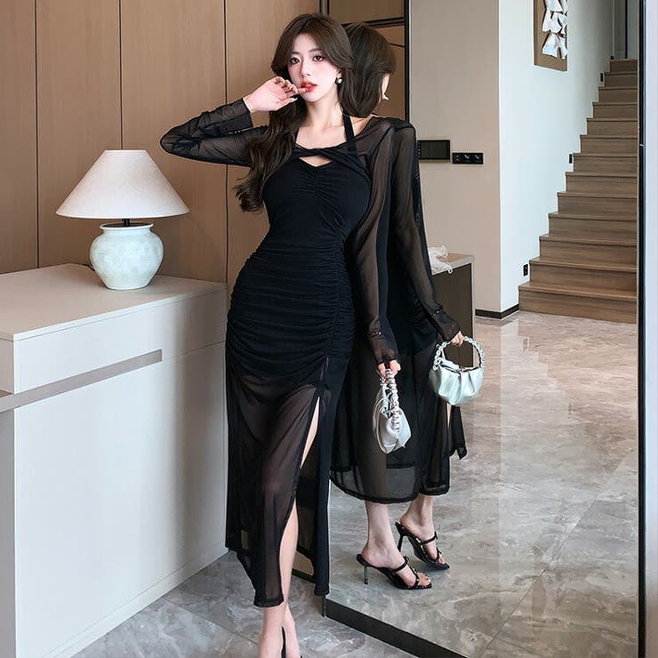 セットアップ シアートップス ワンピース[品番：JSFW0013248