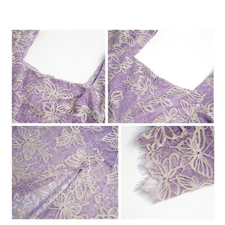 蝶柄 レース ワンピース[品番：JSFW0013095]｜JS FASHION