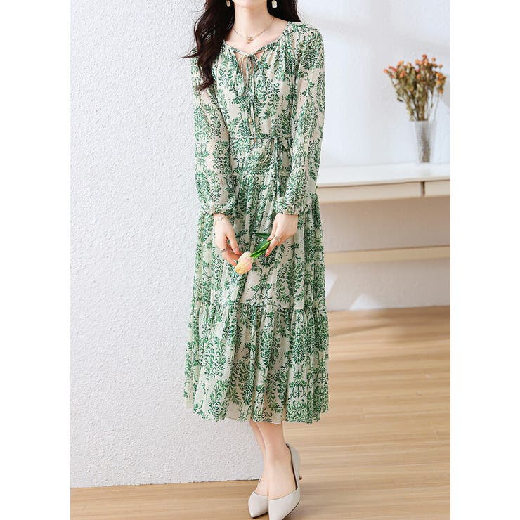 花柄ワンピース 全2色 ティアード | JS FASHION | 詳細画像12 