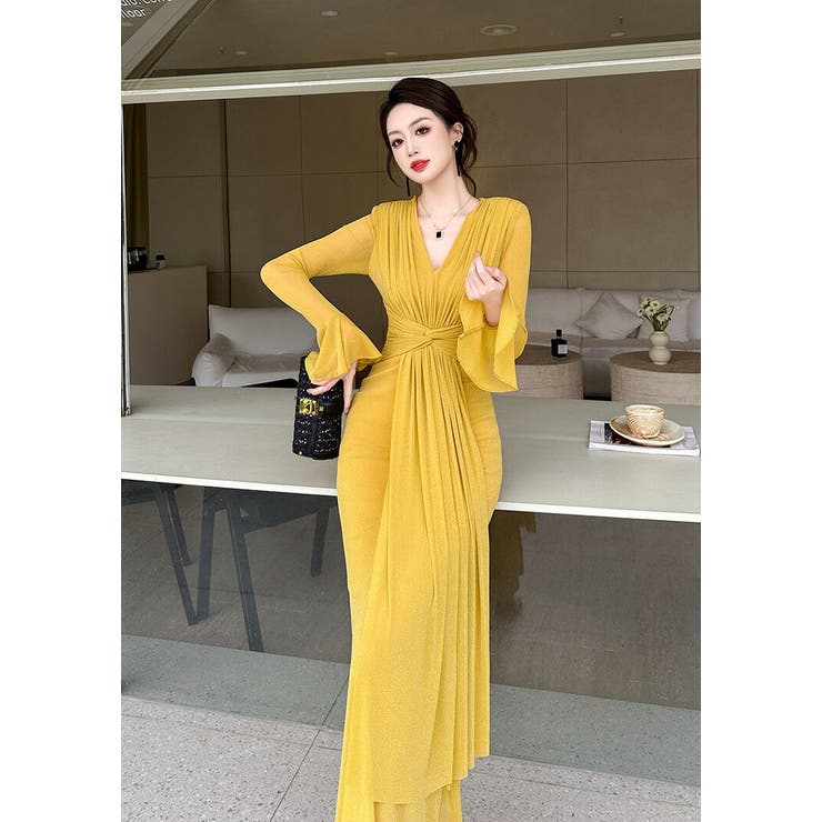 パーティードレス 全2色 Vネック[品番：JSFW0013301]｜JS FASHION 