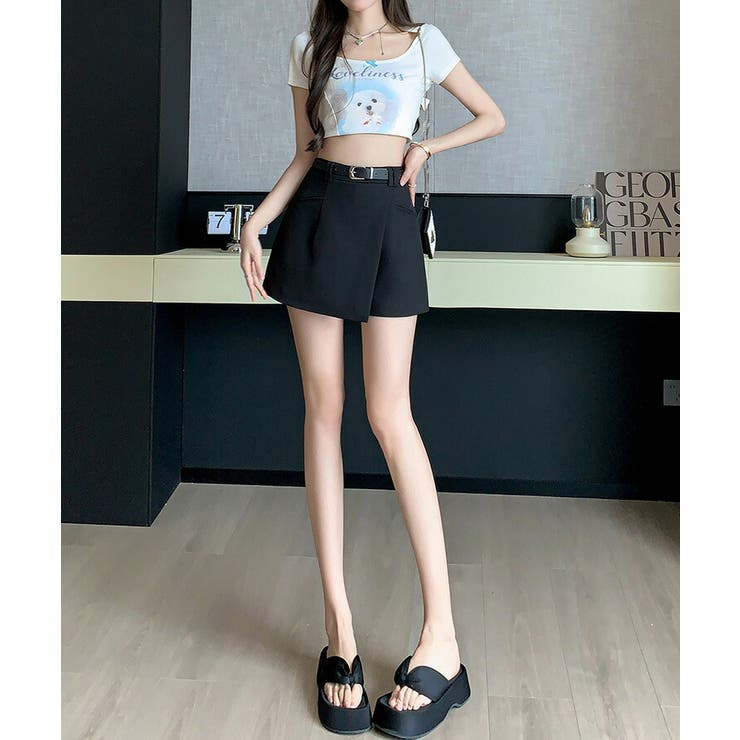 キュロット 全2色 ベルト付き[品番：JSFW0013338]｜JS FASHION