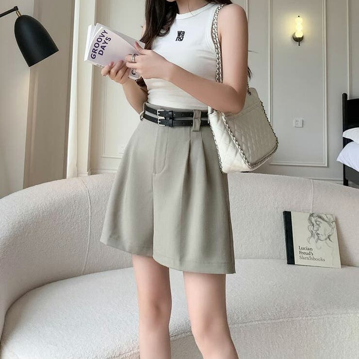 ショートパンツ 全2色 ダブルベルト[品番：JSFW0013361]｜JS  FASHION（ジェーエスファッション）のレディースファッション通販｜SHOPLIST（ショップリスト）