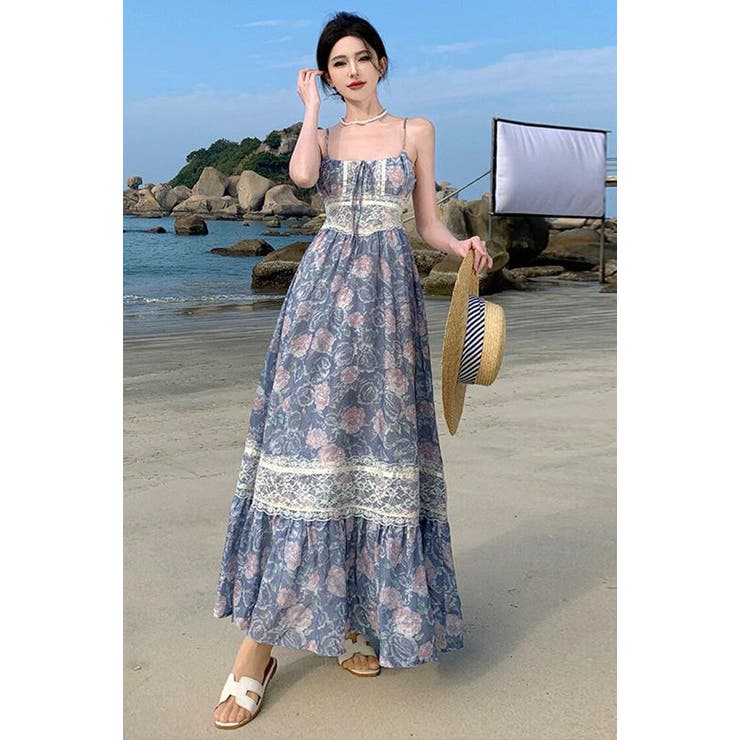 リゾートワンピ 花柄 キャミワンピ[品番：JSFW0013384]｜JS