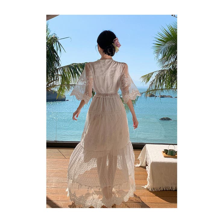 ZIMMERMANN 刺繍 花柄 リゾートワンピース レースワンピース リゾートワンピ 花柄 刺繍[品番：JSFW0013393]｜JS FASHION