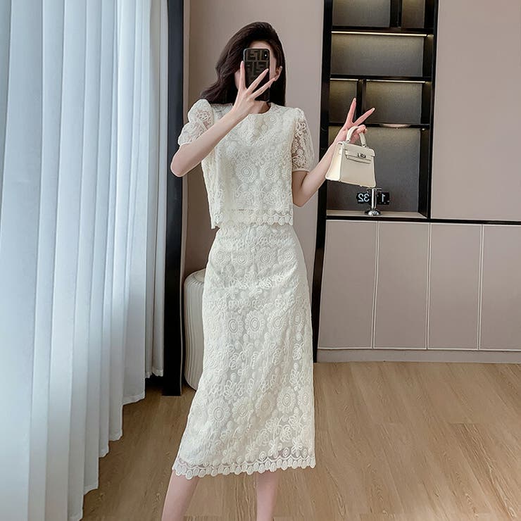 セットアップ レーストップス レーススカート | JS FASHION | 詳細画像3 