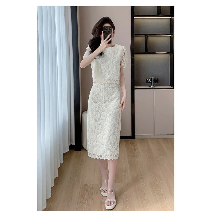 セットアップ レーストップス レーススカート | JS FASHION | 詳細画像4 