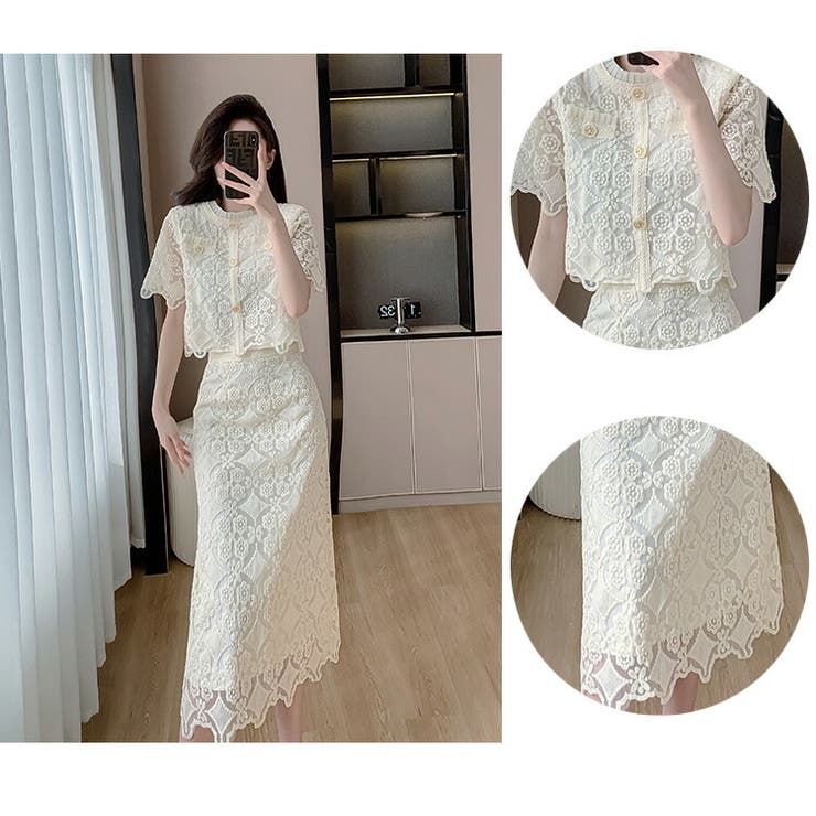 大人かわいい レース ジャケット スカート セットアップ 4cc0e21ca10dba529143f02e9348de