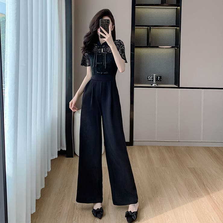 パンツドレス 結婚式 黒[品番：JSFW0013612]｜JS  FASHION（ジェーエスファッション）のレディースファッション通販｜SHOPLIST（ショップリスト）
