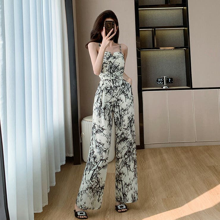 定番人気！ パンツドレス 全3柄 リーフ柄[品番：JSFW0013832]｜JS FASHION スーツ・フォーマル・ドレス