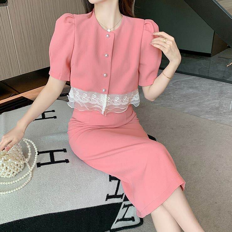 セットアップ 全2色 裾レーストップス | JS FASHION | 詳細画像7 