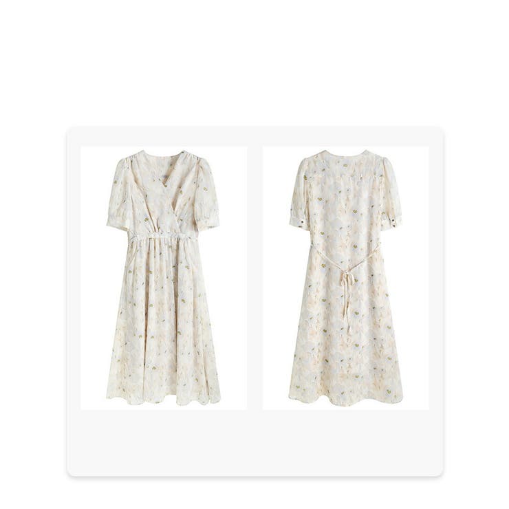 花柄ワンピース 全2色 シフォン[品番：JSFW0013423]｜JS FASHION