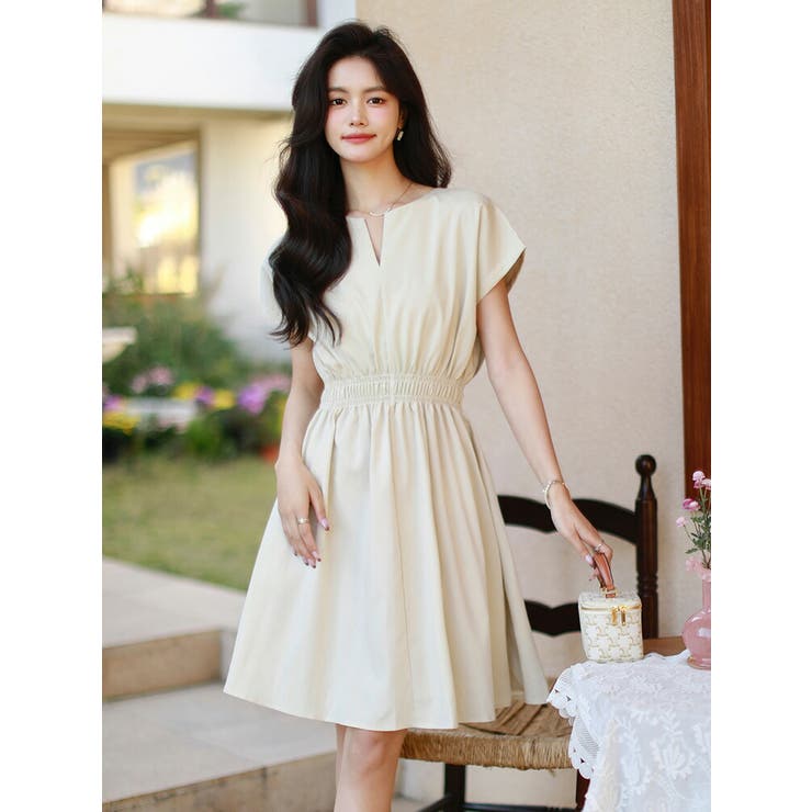 大特価 意味 ワンピース フレンチスリーブ 半袖[品番：JSFW0013485]｜JS ワンピース