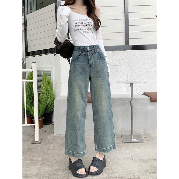 ワイド デニムパンツ デニム[品番：JSFW0013510]｜JS FASHION