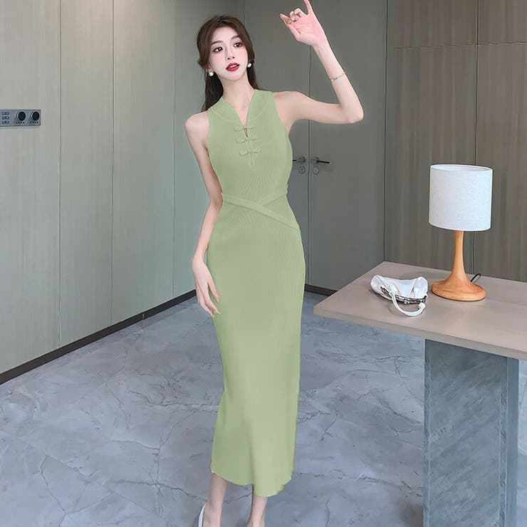 シェリエノースリーブワンピース ワンピース ノースリーブ 全3色[品番：JSFW0013740]｜JS FASHION