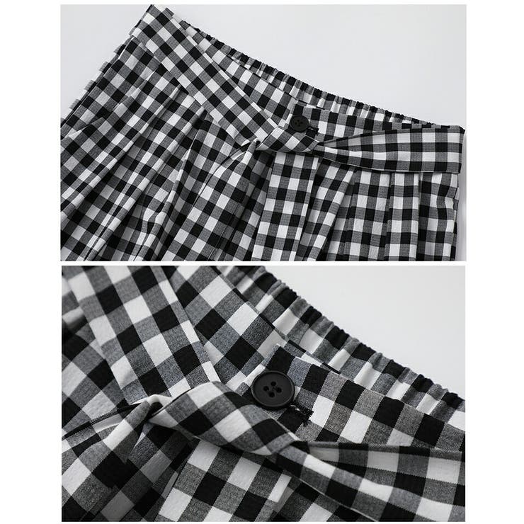 ギンガムチェック柄 ロングパンツ ウエストゴム | JS FASHION | 詳細画像12