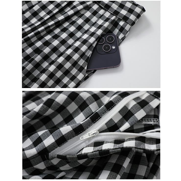 ギンガムチェック柄 ロングパンツ ウエストゴム | JS FASHION | 詳細画像13