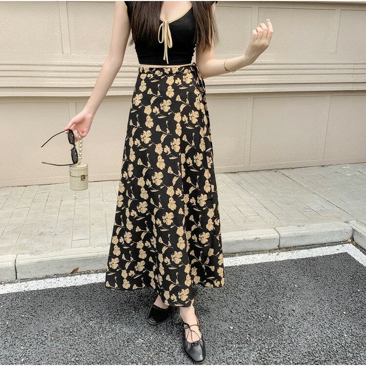 花柄 ラップスカート 全3色[品番：JSFW0013852]｜JS FASHION（ジェー  