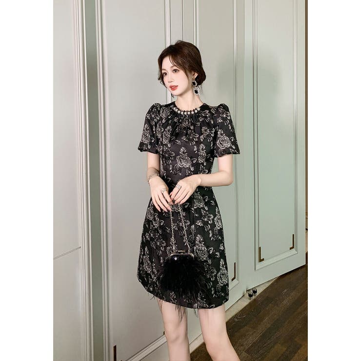 パーティードレス 花柄 薔薇[品番：JSFW0013802]｜JS FASHION