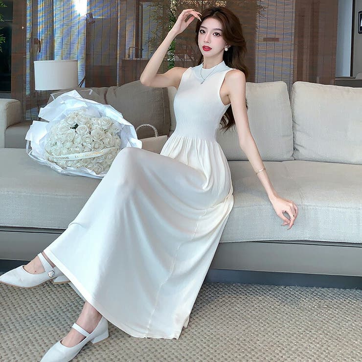 激安店舗 ワンピース ロング[品番：JSFW0013778]｜JS ノースリーブ スーツ・フォーマル・ドレス