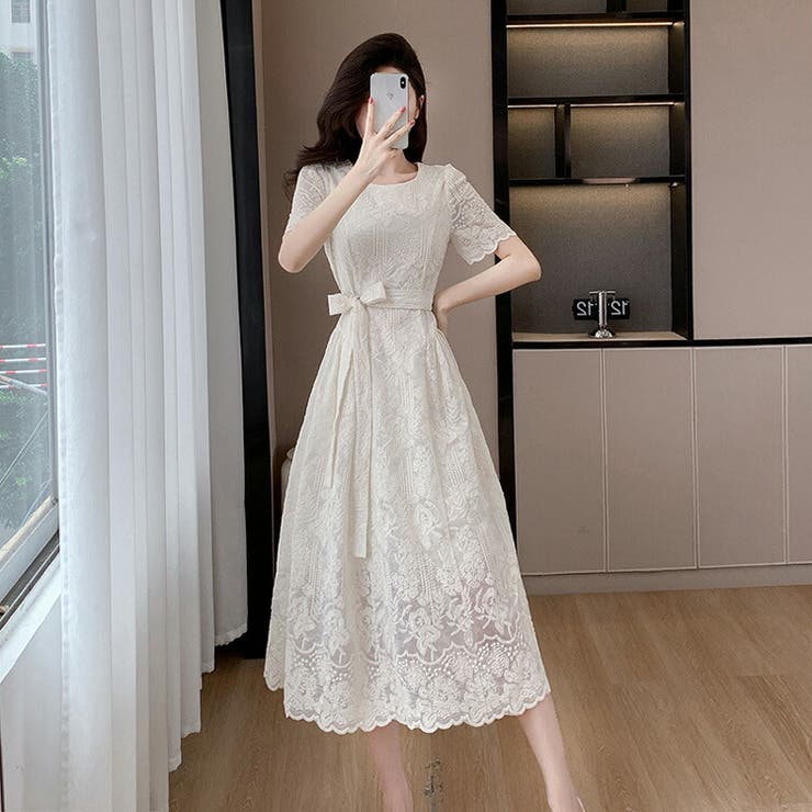 レース ワンピース Aライン[品番：JSFW0013841]｜JS FASHION
