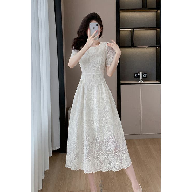 レース ワンピース Aライン[品番：JSFW0013841]｜JS FASHION